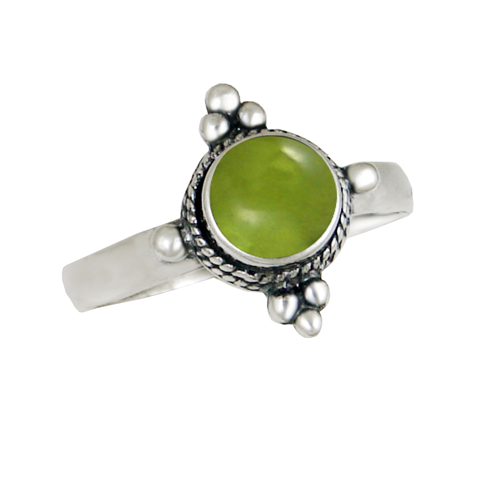 Sterling Silver Gemstone Ring With Peridot Size 9